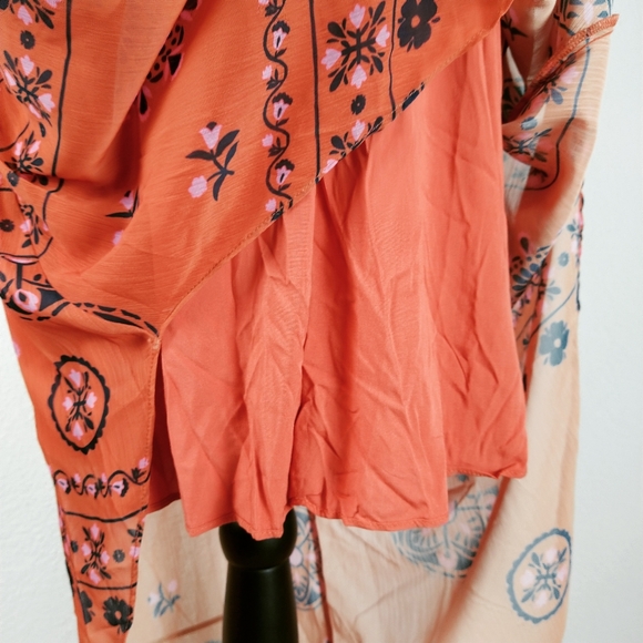 Q+A Los Angeles boho long burnt orange dress small - Picture 8 of 9